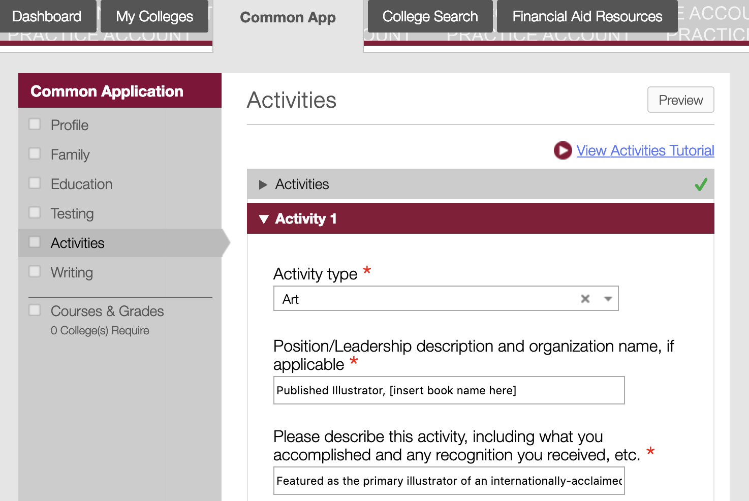 Common app desktop